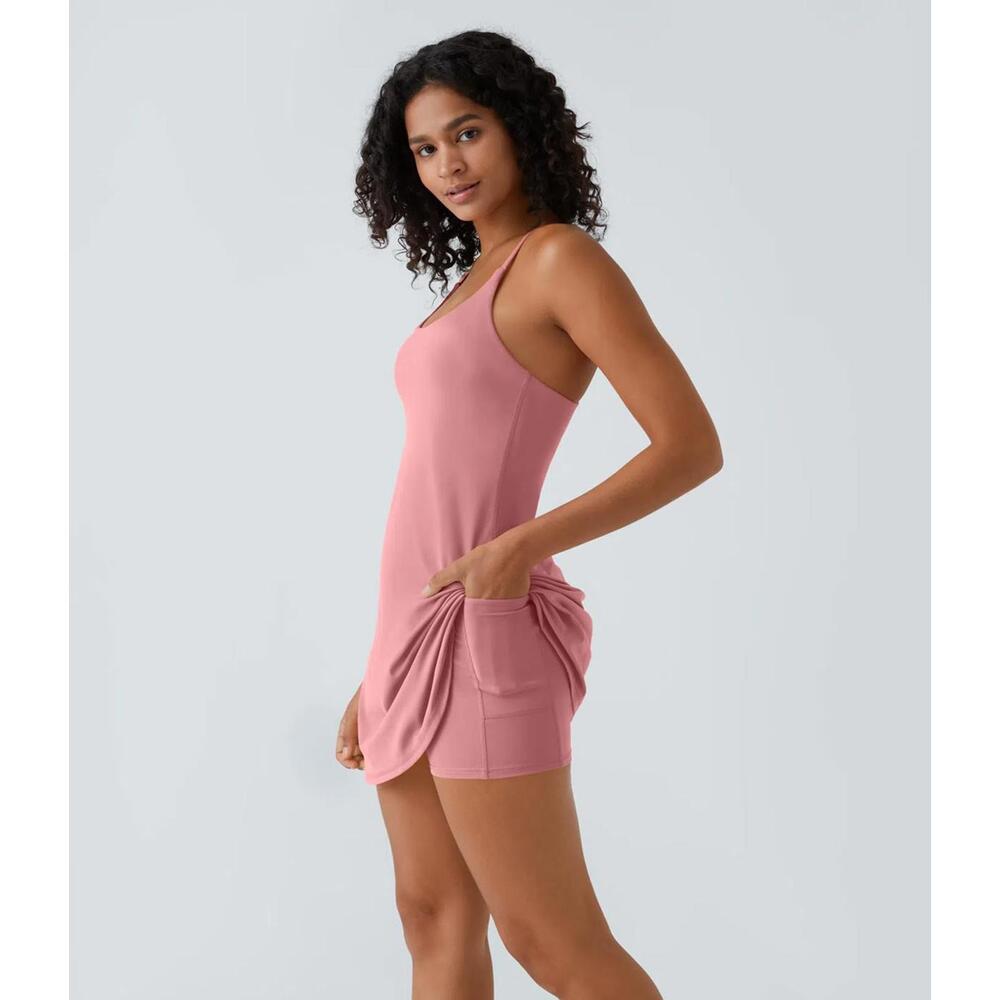 NWT Halara SoftlyZero™ Airy Cut Out 2-in-1 Pocket Mini Dress-UPF50+ Size S / 8 - Picture 12 of 14